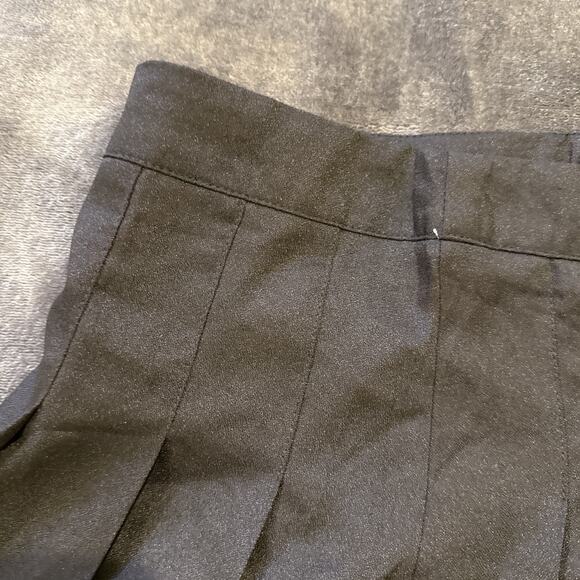 Romwe-Womens Mini Skirt-Pleated Zip Up-Black-Size S-NWT - Picture 5 of 11